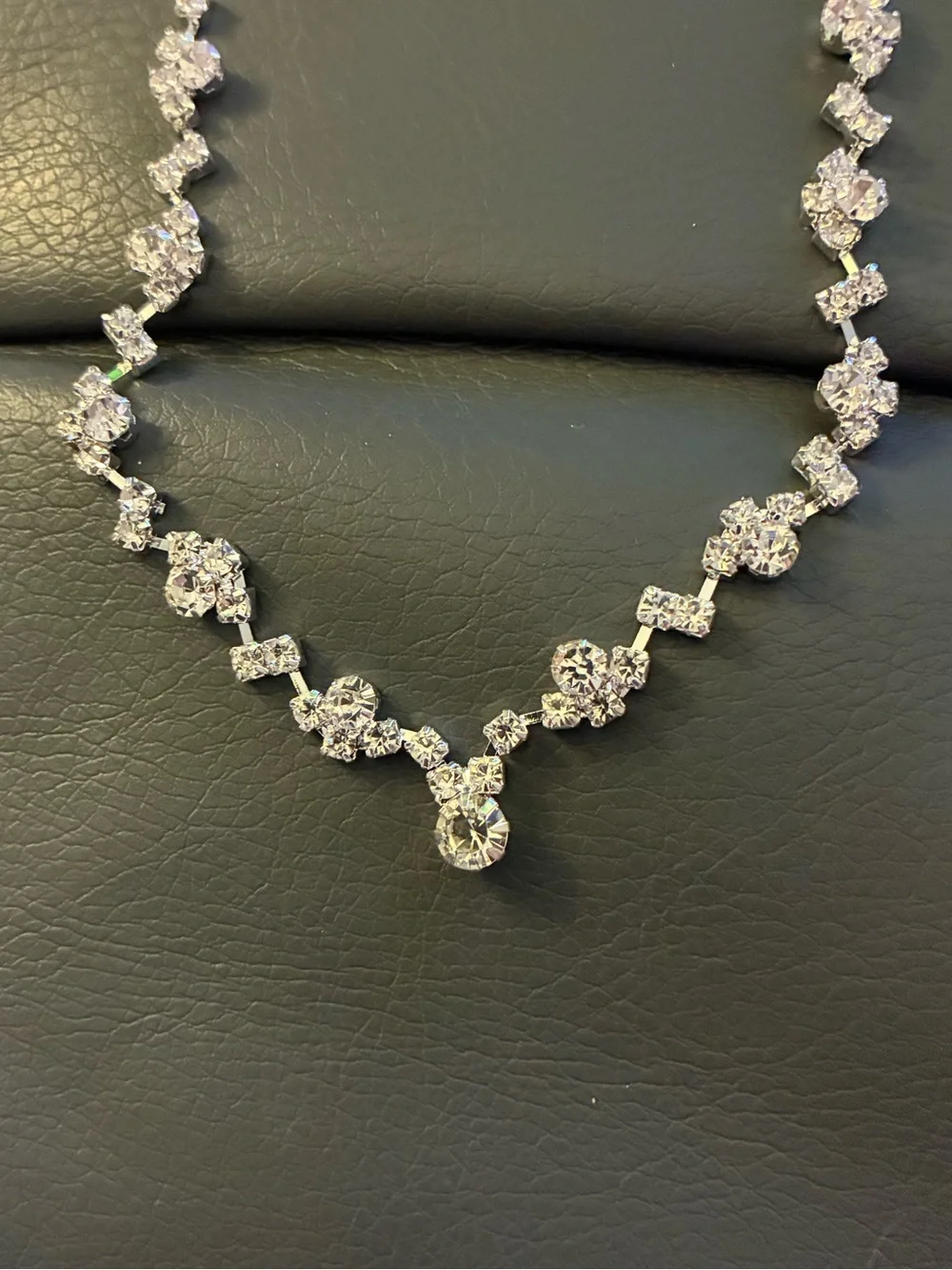 Silver-Tone Crystal Necklace & Bracelet Set - Women Jewelry